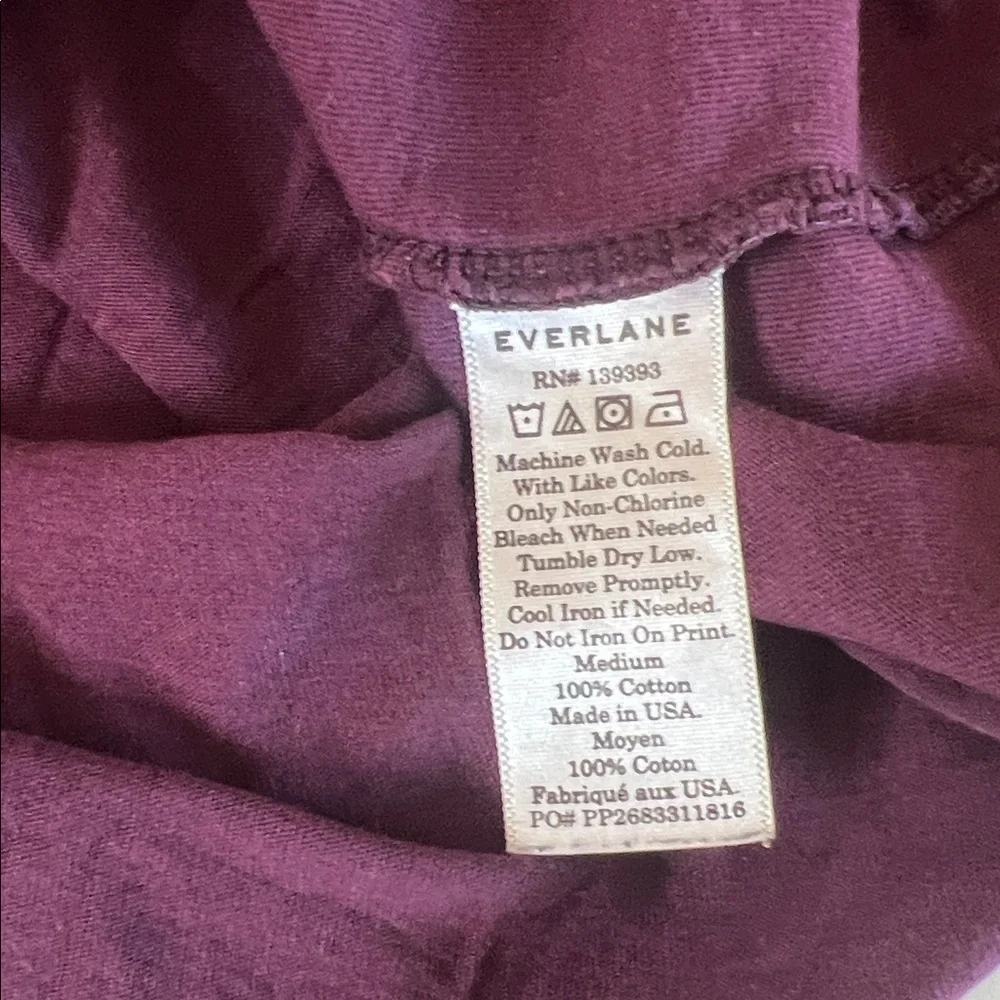 Everlane 100% Cotton Short Sleeve TShirt Purple Size Medium - Picture 6 of 7
